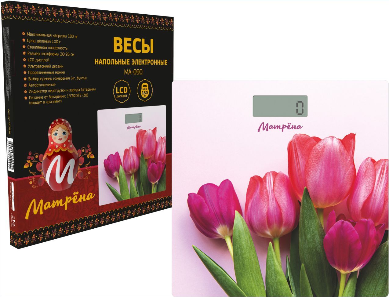 Весы МАТРЁНА МА-090 тюльпаны (007835)