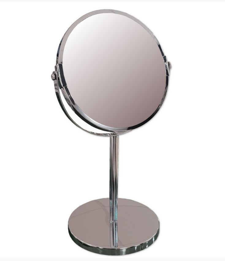 Зеркало настольное САНАКС 75274 Зеркало косметическое настольное, ЭКОНОМ, хромированное, зеркало с двойным увеличением D16
