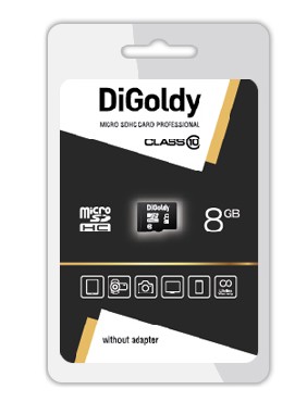Карта памяти DIGOLDY 8GB microSDHC Class10 - без адаптера SD