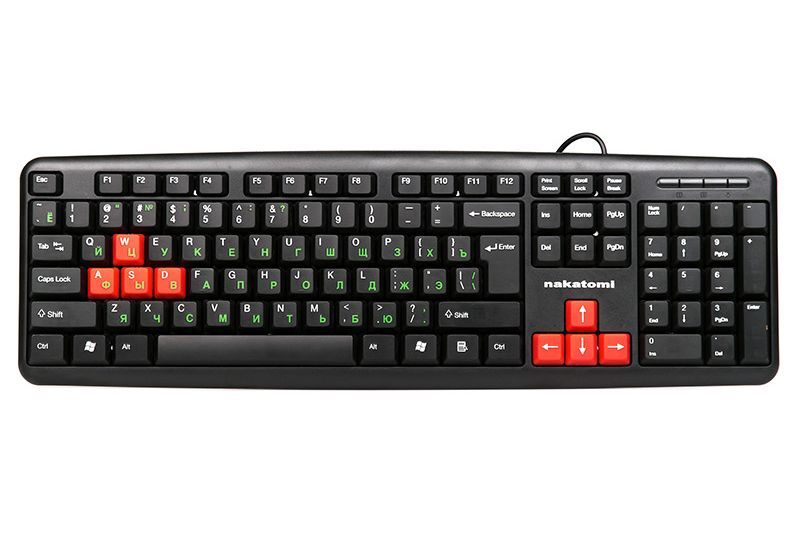 Клавиатура NAKATOMI KN-02U USB черный-красный