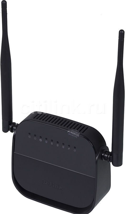 Wi-Fi роутер/точка доступа D-LINK DSL-2750U, ADSL2+, черный (dsl-2750u/r1a)