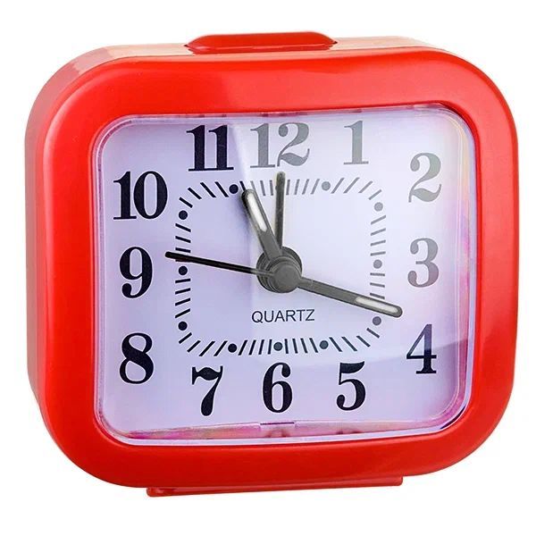 Часы PERFEO (PF_C3101) Quartz часы-будильник "PF-TC-004", прямоугольные 8*7,5 см, красные