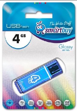USB флеш SMARTBUY 4GB GLOSSY SERIES BLUE