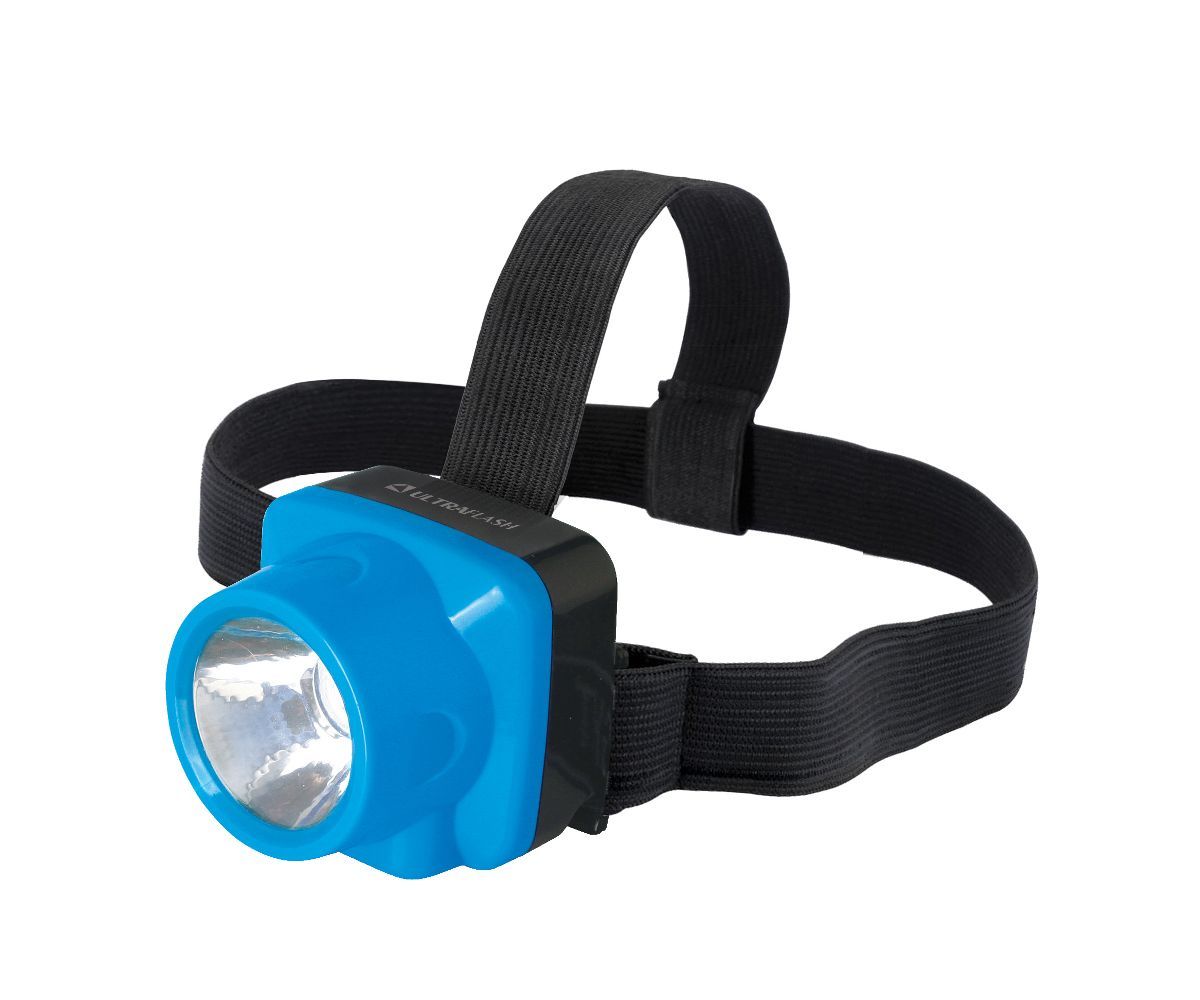 Cветодиодный фонар ULTRAFLASH LED5375 (фонарь налобн аккум 220В, голубой, 1 Ватт LED, 2 реж, пласт, бокс)