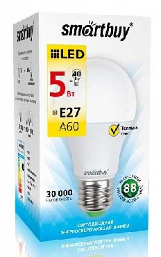 Светодиодная лампа SMARTBUY A60-05W/3000/E27 (10)