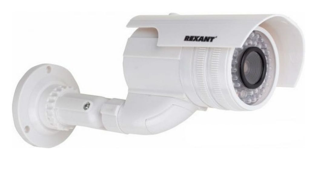 Муляж камеры видеонаблюдения REXANT (45-0240) уличный, цилиндрический, белый