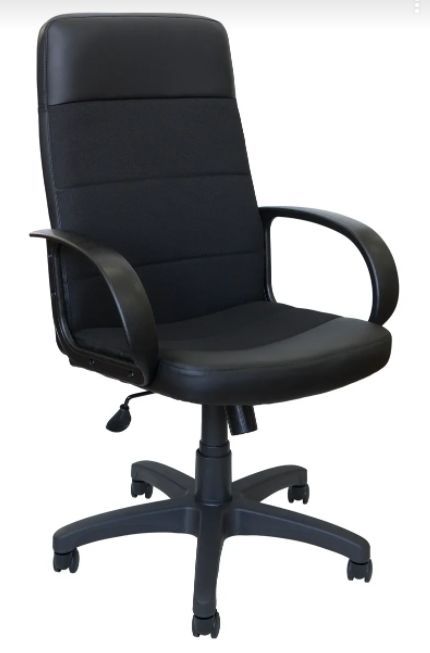 Кресло компьютерное ЯрКресло Кресло Кр58 ТГ ПЛАСТ С11(ткань черная)/ЭКО1 (экокожа черная)