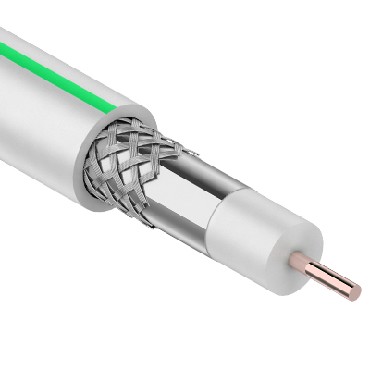 Коаксиальный кабель PROCONNECT SAT 703B, 75 Ом, CCS/AL/AL, 75%, бухта 50 м, белый 01-2431-2-50