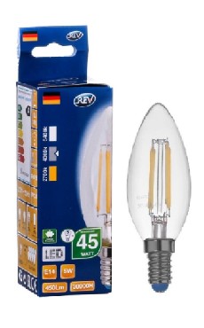 Лампа светодиодная REV 32360 0 FILAMENT свеча С37 E14 5W 4000K DECO PREMIUM холодный свет