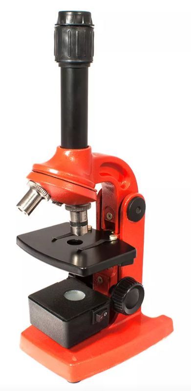 Микроскоп ЮННАТ 2П-1 80-400 Микроскоп с подсветкой (красный)