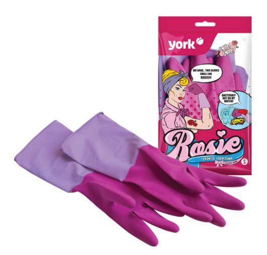 Перчатки YORK Перчатки резиновые ароматизированные Роза YORK (М) 092380