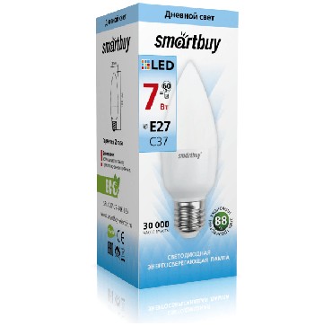 Светодиодная лампа SMARTBUY C37-07W/4000/E27 (10)
