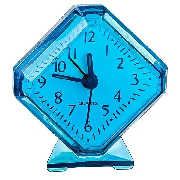 Часы PERFEO (PF_C3092) Quartz часы-будильник "PF-TC-002", ромб. 7,5*8,5 см, синие