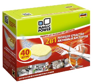 Чистящее средство MAGIC POWER MP-2021 таблетки для посуд.машин 2 в 1 40шт.