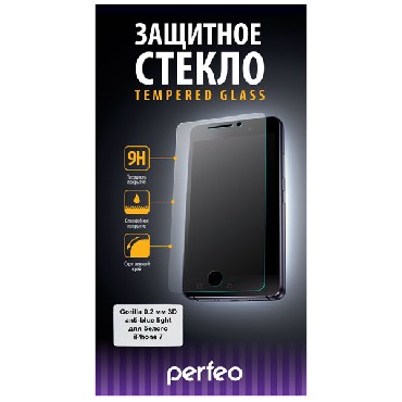 Защитное стекло PERFEO PF-4858 защитное стекло APPLE IPHONE 7 белый 0.2мм 3D GORILLA